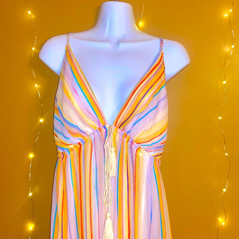 Free People Striped Multicolored Maxi Dress